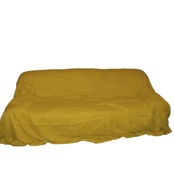 Linen Locker & Co 100% Flax Linen Mustard Golden Yellow Coach Drape Cover - Picture 1 of 8